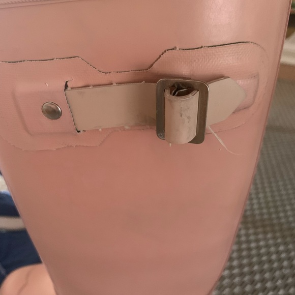 Hunter Boots Made in Scotland Light Pink Wellington Rain Boots - Picture 8 of 12